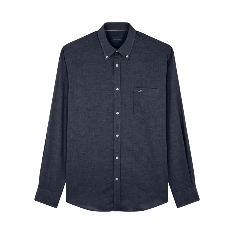 Cotton flannel shirt, Man, Blue, Size: 040 sold by Paul & Shark