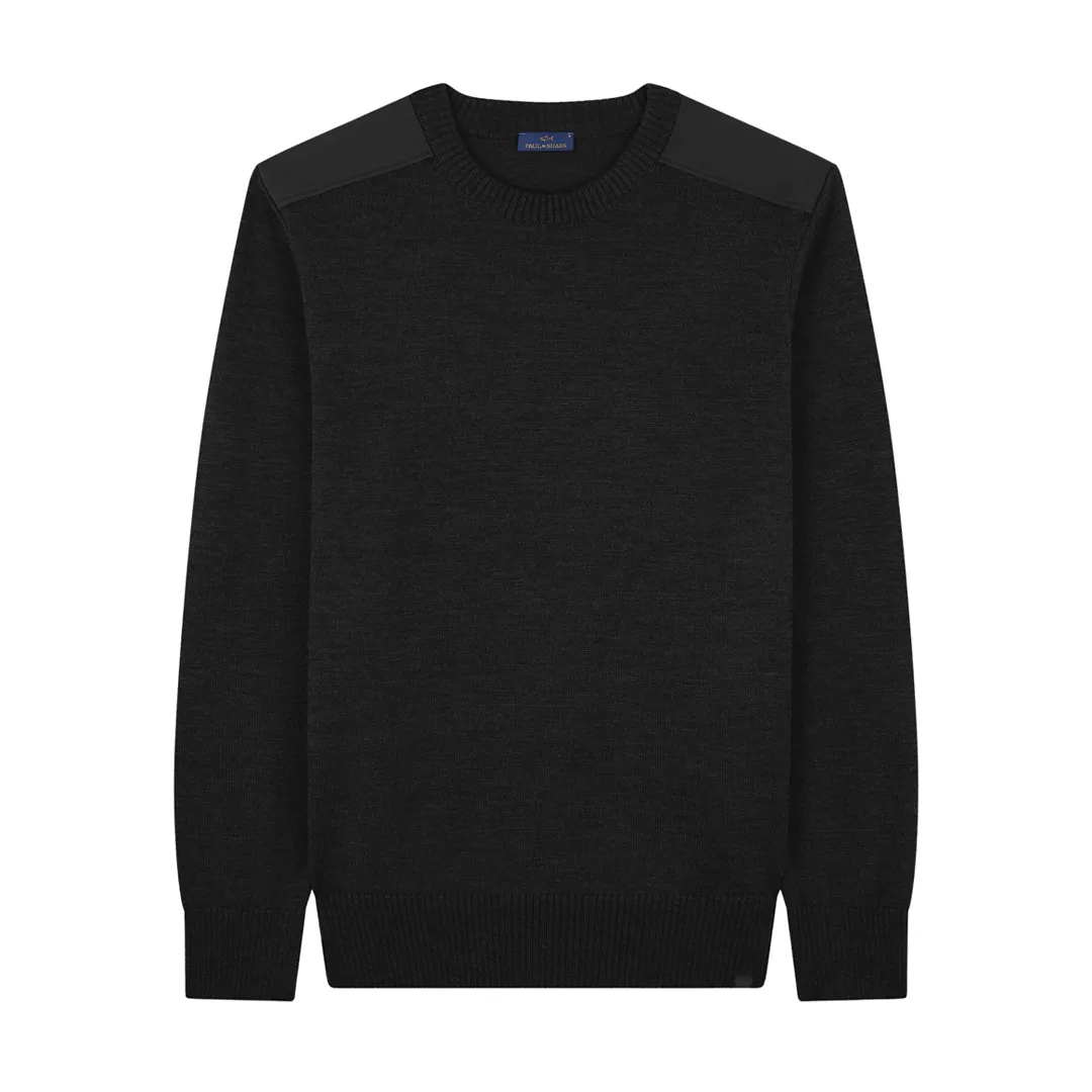 Soft Cool Touch wool crewneck sweater with Typhoon® details, Man, Black, Size: 3XL sold by Paul & Shark