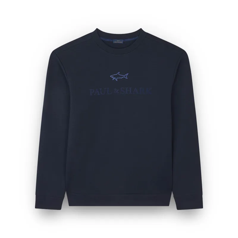 X-Soft cotton sweatshirt with logo print, Man, Blue, Size: 3XL sold by Paul & Shark