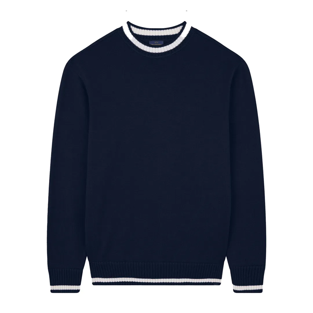 Soft Cool Touch wool crewneck Sweater, Man, Blue, Size: 3XL sold by Paul & Shark