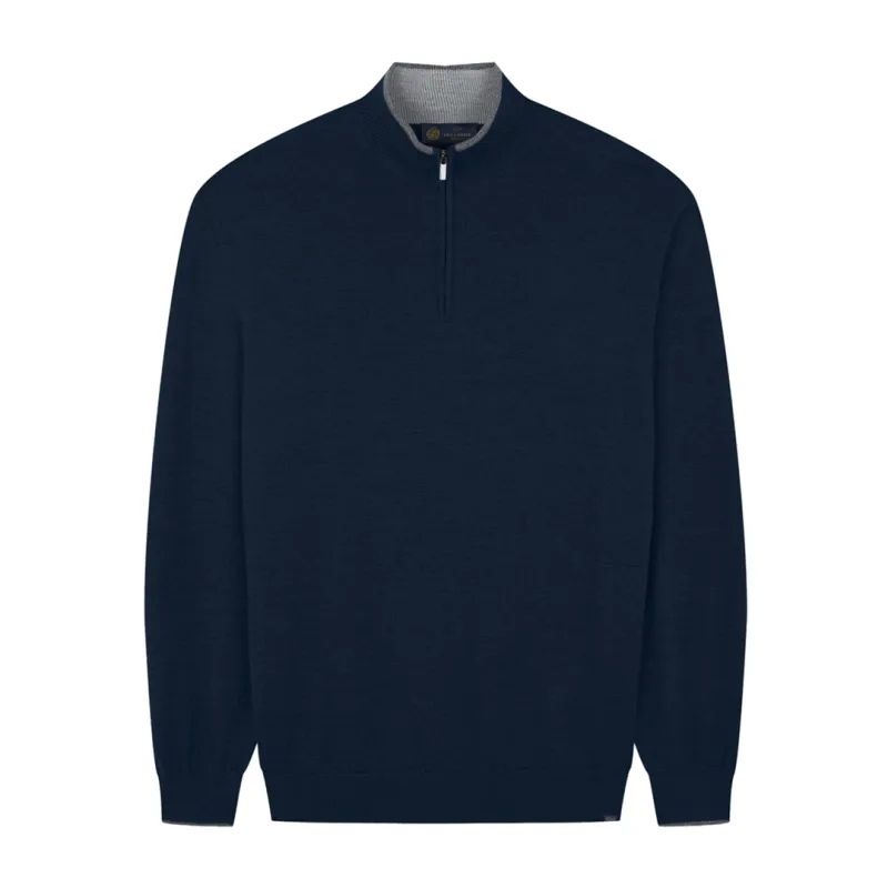 Wool silk half zip sweater, Man, Blue, Size: 4XL sold by Paul & Shark