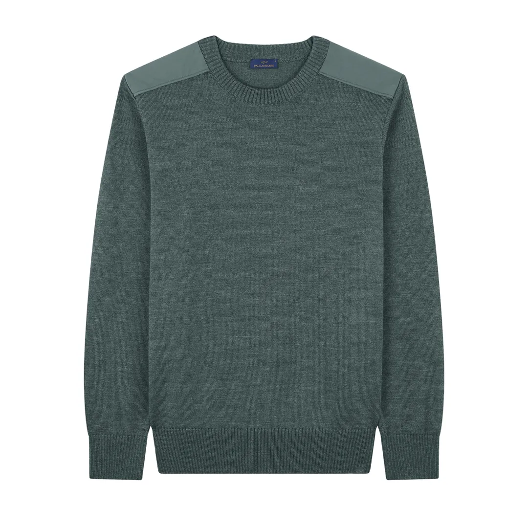Soft Cool Touch wool crewneck sweater with Typhoon® details, Man, Quiet Shade, Size: 4XL sold by Paul & Shark