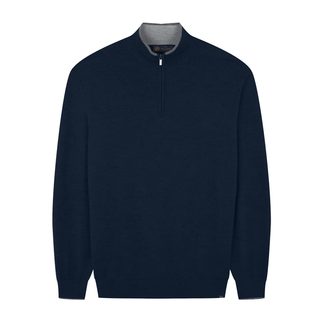 Wool silk half zip sweater, Man, Blue, Size: L sold by Paul & Shark