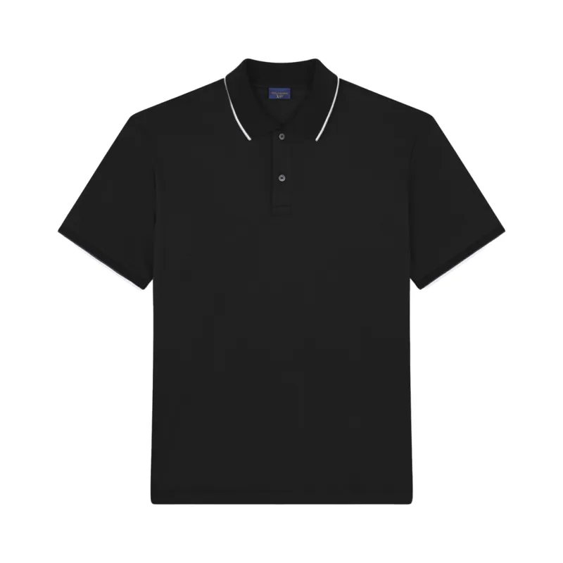 X-Soft Interlock cotton polo shirt with contrast profiles, Man, Black, Size: XXL sold by Paul & Shark