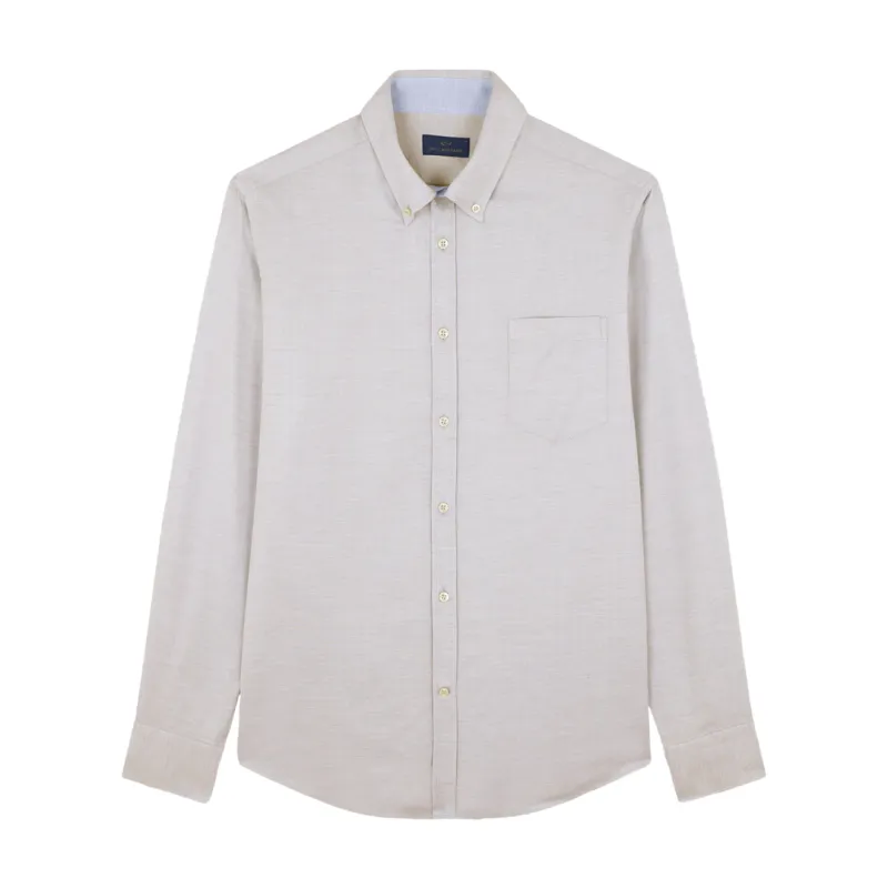 Flannel cotton shirt, Man, Twill Beige, Size: 045 sold by Paul & Shark