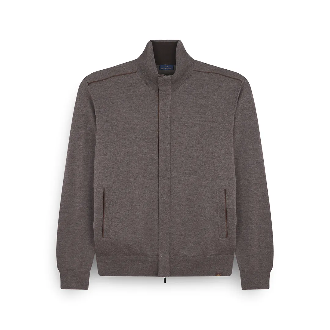 Merino Extrafine wool sweater with zip closure, Man, Falcon, Size: M sold by Paul & Shark