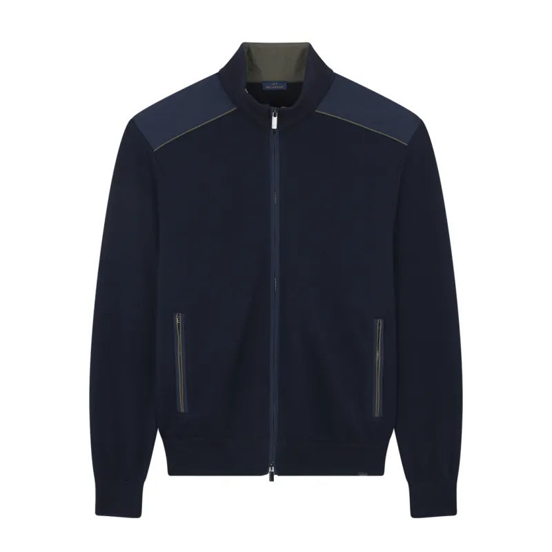 Soft Cool Touch wool zip-up sweater with Typhoon® Platinum details, Man, Blue, Size: 6XL sold by Paul & Shark