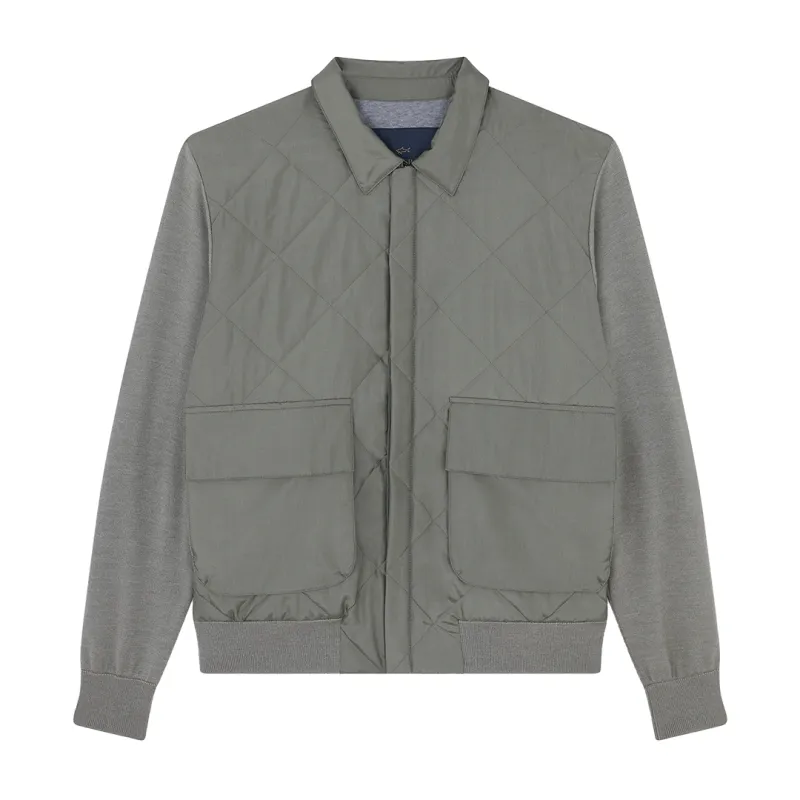 Hybrid zip-up Blouson in Typhoon® Silk, wool and silk, Man, Sage Green, Size: XXL sold by Paul & Shark