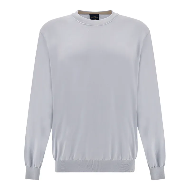 Crew‑neck sweater in Piuma cotton, Man, Skyride, Size: XL sold by Paul & Shark