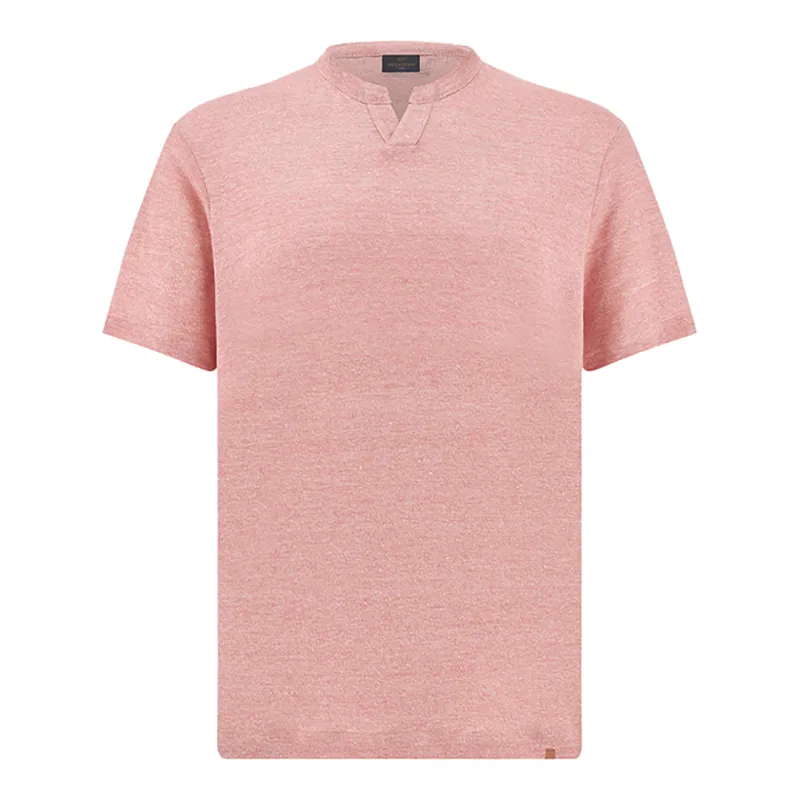 Pure linen jersey open-collar T-shirt, Man, Peachskin, Size: L sold by Paul & Shark