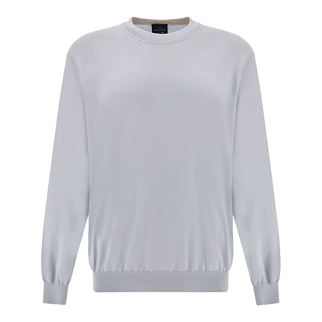 Crew‑neck sweater in Piuma cotton, Man, Skyride, Size: S sold by Paul & Shark