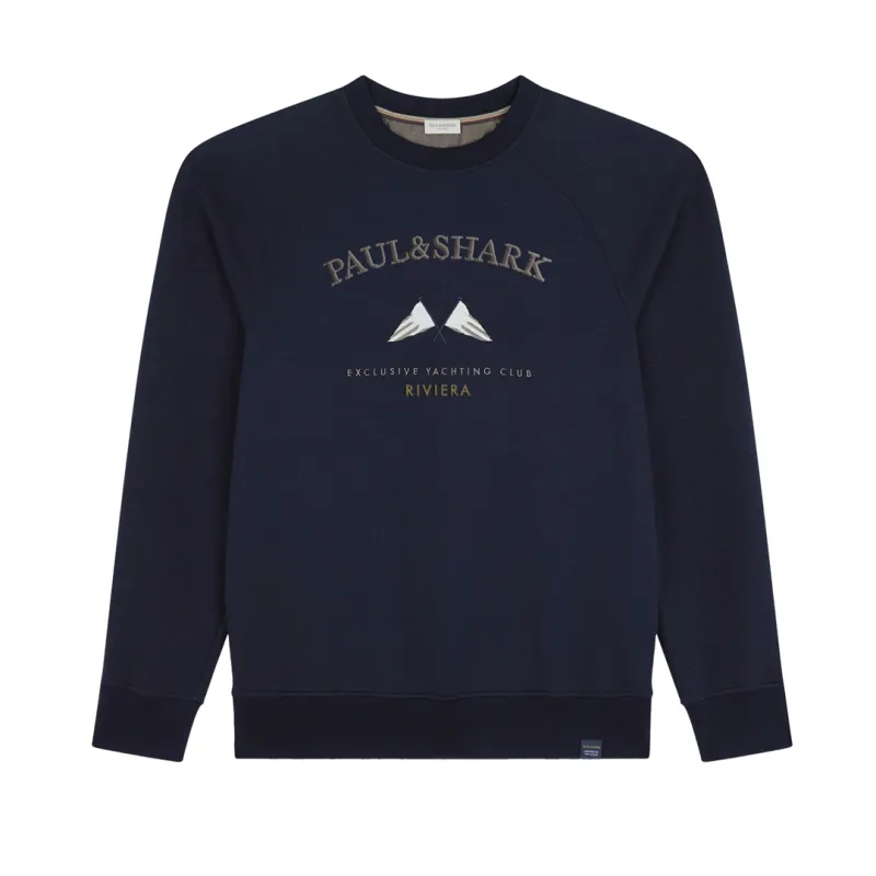 X-Soft cotton sweatshirt with embroidery, Man, Blue, Size: 3XL made by Paul & Shark