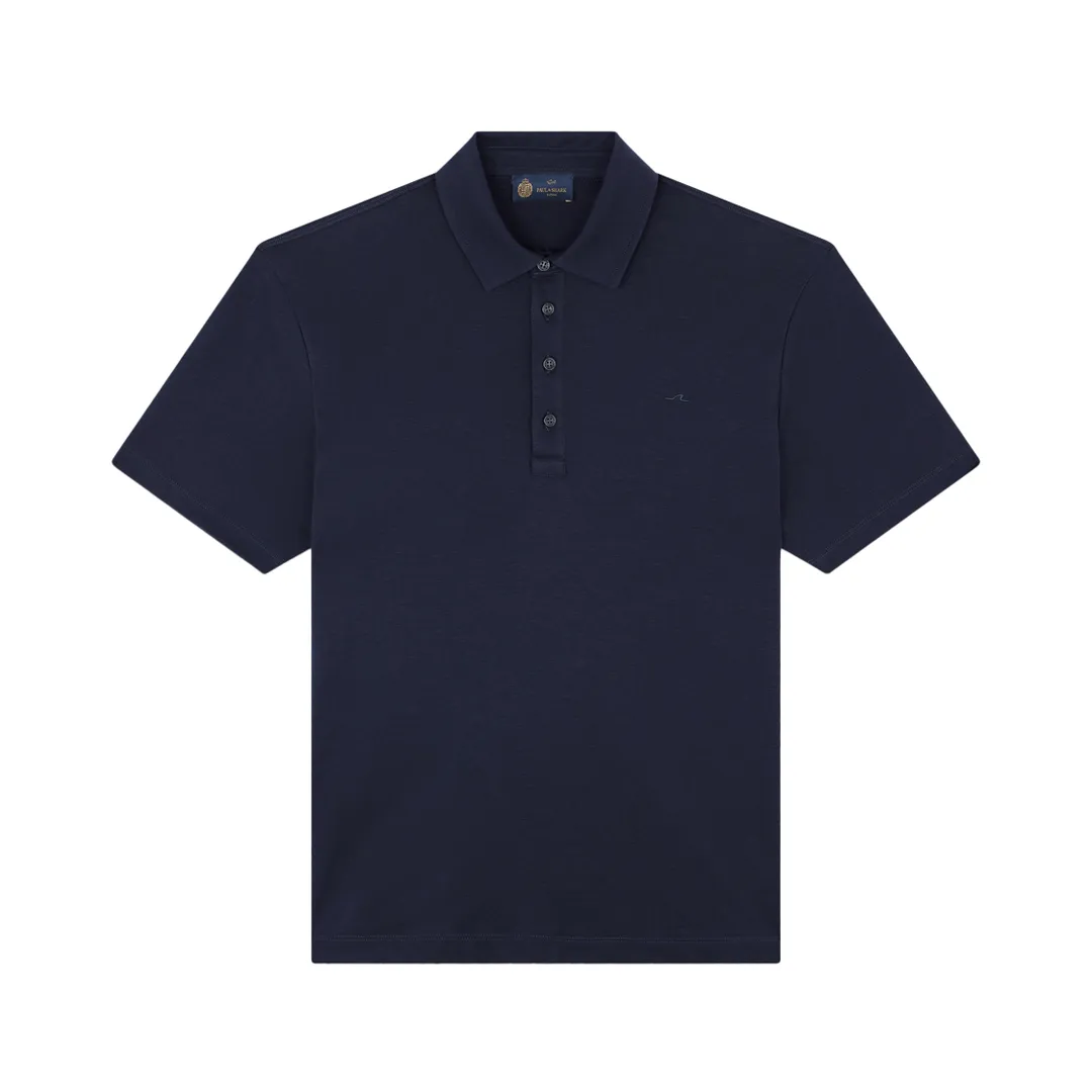 Supima® cotton jersey polo shirt with Shark Fin embroidery, Man, Blue, Size: 3XL sold by Paul & Shark