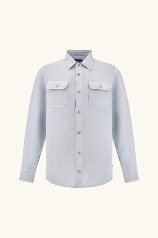Garment dyed linen overshirt, Man, Skyride, Size: XL sold by Paul & Shark