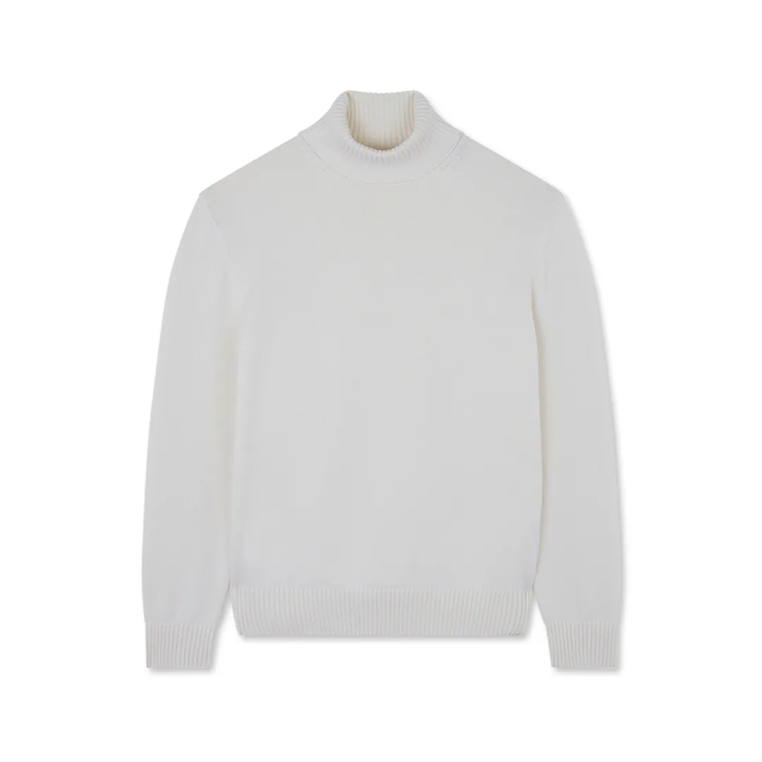 Soft Cool Touch wool turtleneck, Man, Milky White, Size: L sold by Paul & Shark