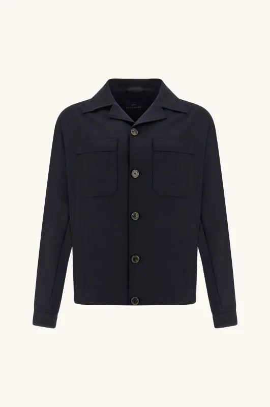 Tech Wool Overshirt, Man, Blue, Size: S sold by Paul & Shark