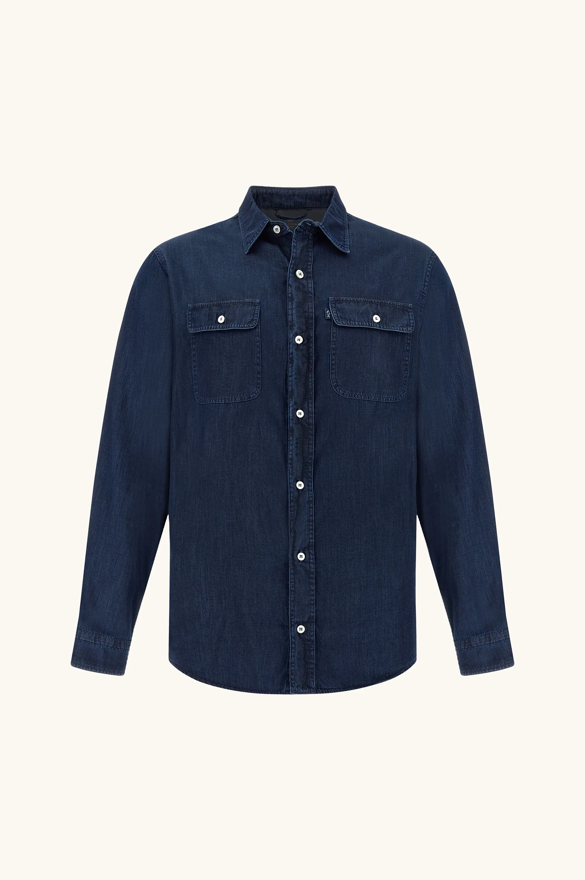 X‑Soft overshirt in Giza cotton denim, Man, Dark Blue Jeans, Size: L sold by Paul & Shark