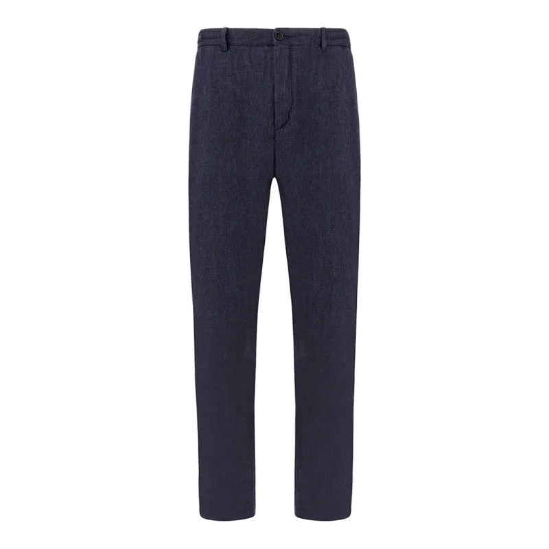 Linen chino pants with drawstring, Man, Mood Indigo, Size: 46 sold by Paul & Shark