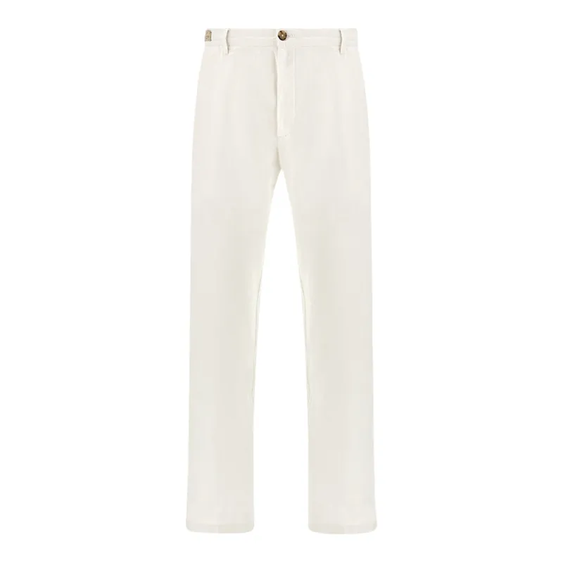 Linen chino pants with drawstring, Man, White, Size: 58 sold by Paul & Shark