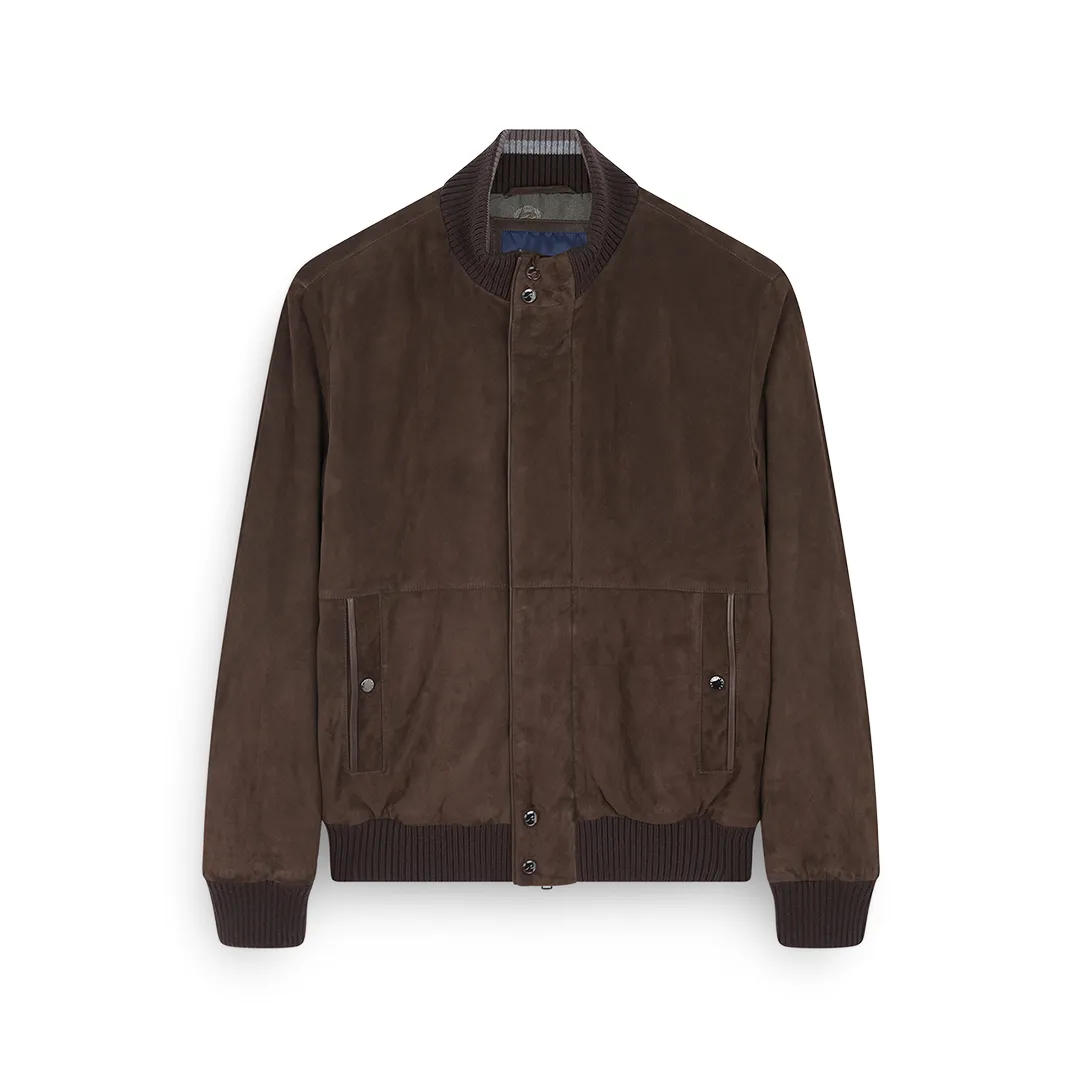 Bomber in suede Aqualeather, Man, Chestnut Brown, Size: 3XL sold by Paul & Shark