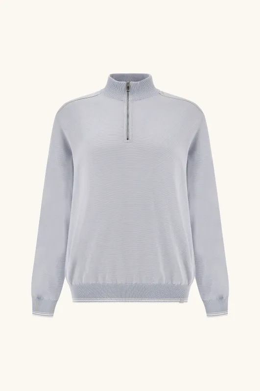 Half‑zip sweater in Piuma cotton with Typhoon® details, Man, Skyride, Size: XL sold by Paul & Shark