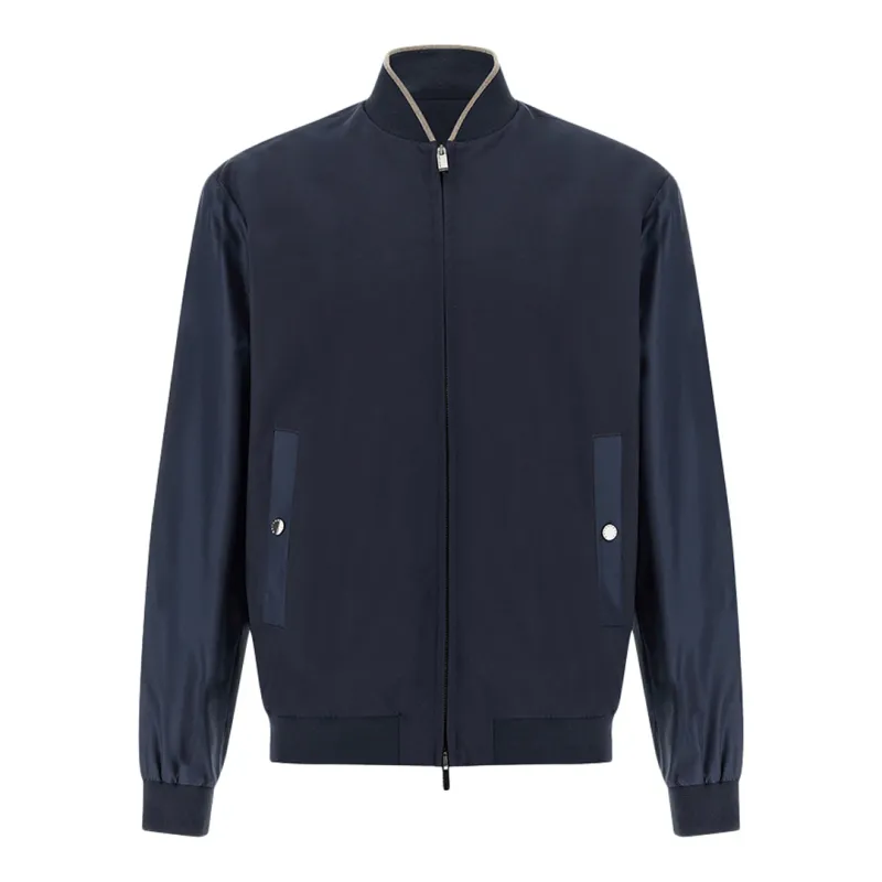 Hybrid bomber in wool and silk, Man, Blue, Size: M sold by Paul & Shark