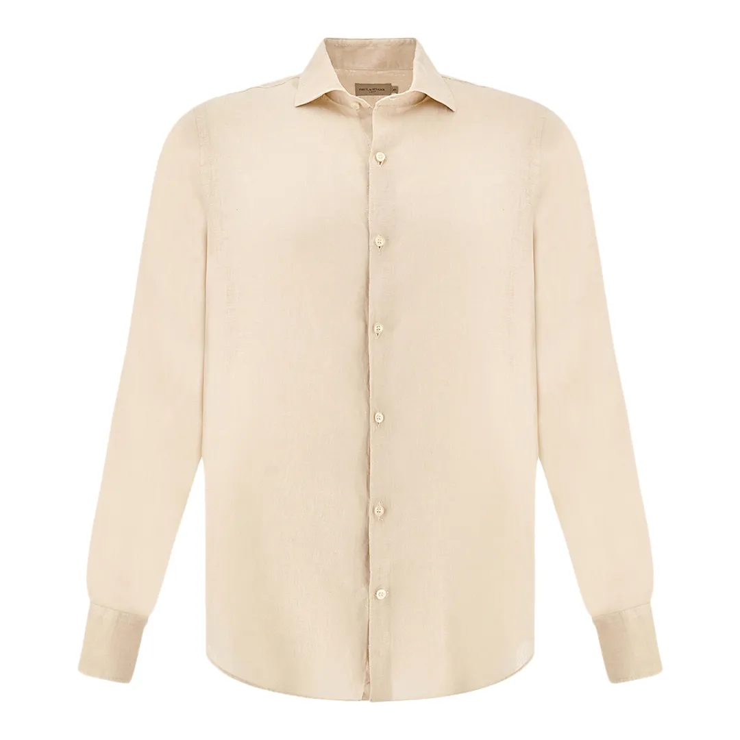 Garment‑dyed linen shirt, Man, Beige, Size: 042 sold by Paul & Shark