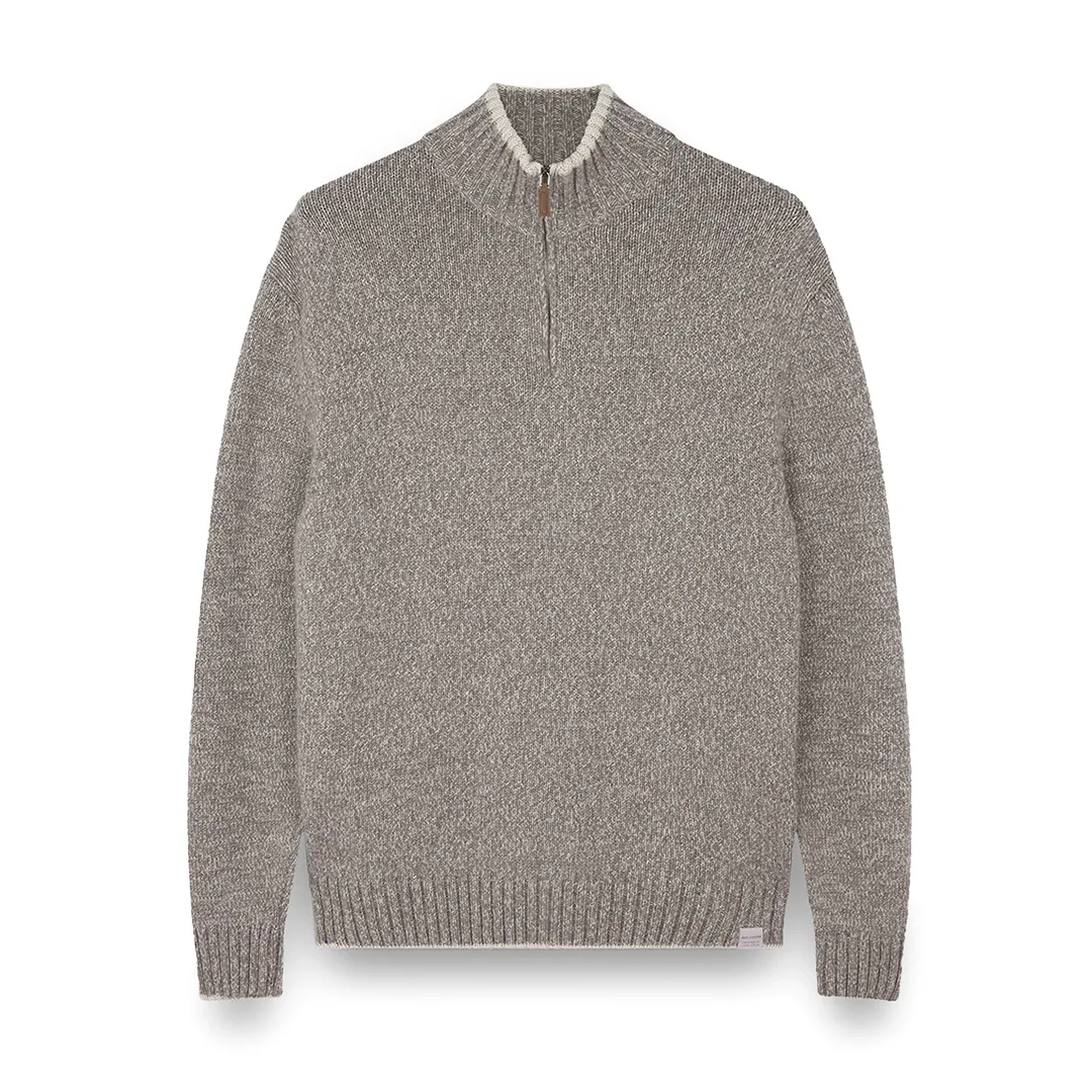 wool cashmere half zip sweater, Man, Moonbeam-fungi, Size: L sold by Paul & Shark