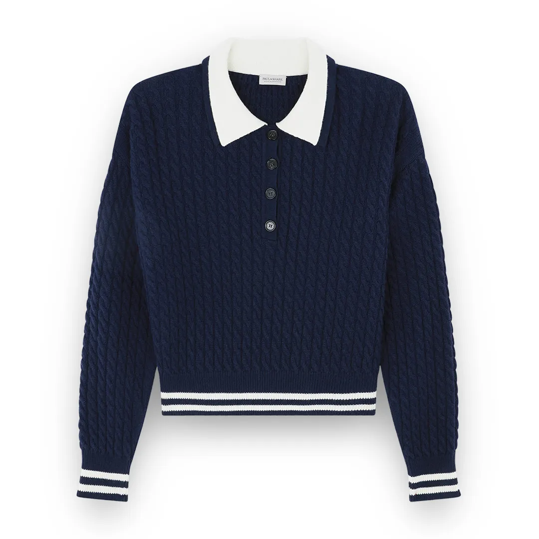 Wool and cashmere polo Shirt, Woman, Blue, Size: M sold by Paul & Shark