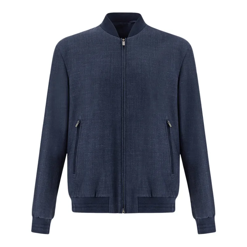 Bomber jacket in Jersely®, Man, Navy Blue, Size: S sold by Paul & Shark