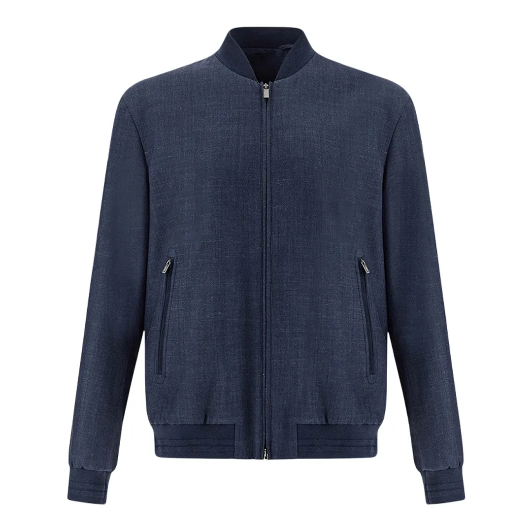 Bomber jacket in Jersely®, Man, Navy Blue, Size: S sold by Paul & Shark