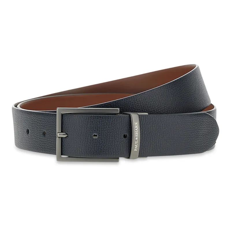 Eclisse reversible leather belt, Man, Blue Brown, Size: 115 sold by Paul & Shark