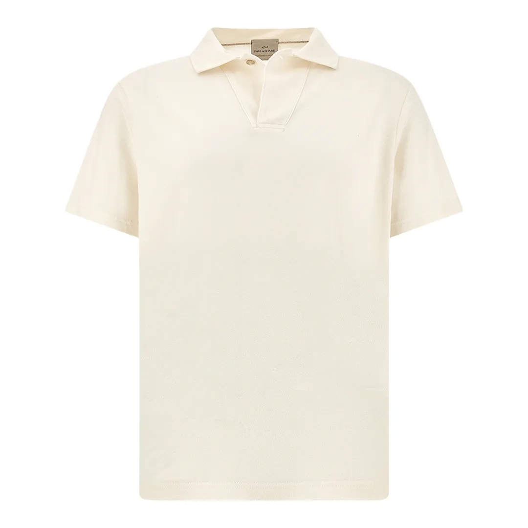 Polo in cotton and cashmere, Man, Blanc De Blanc, Size: 3XL sold by Paul & Shark