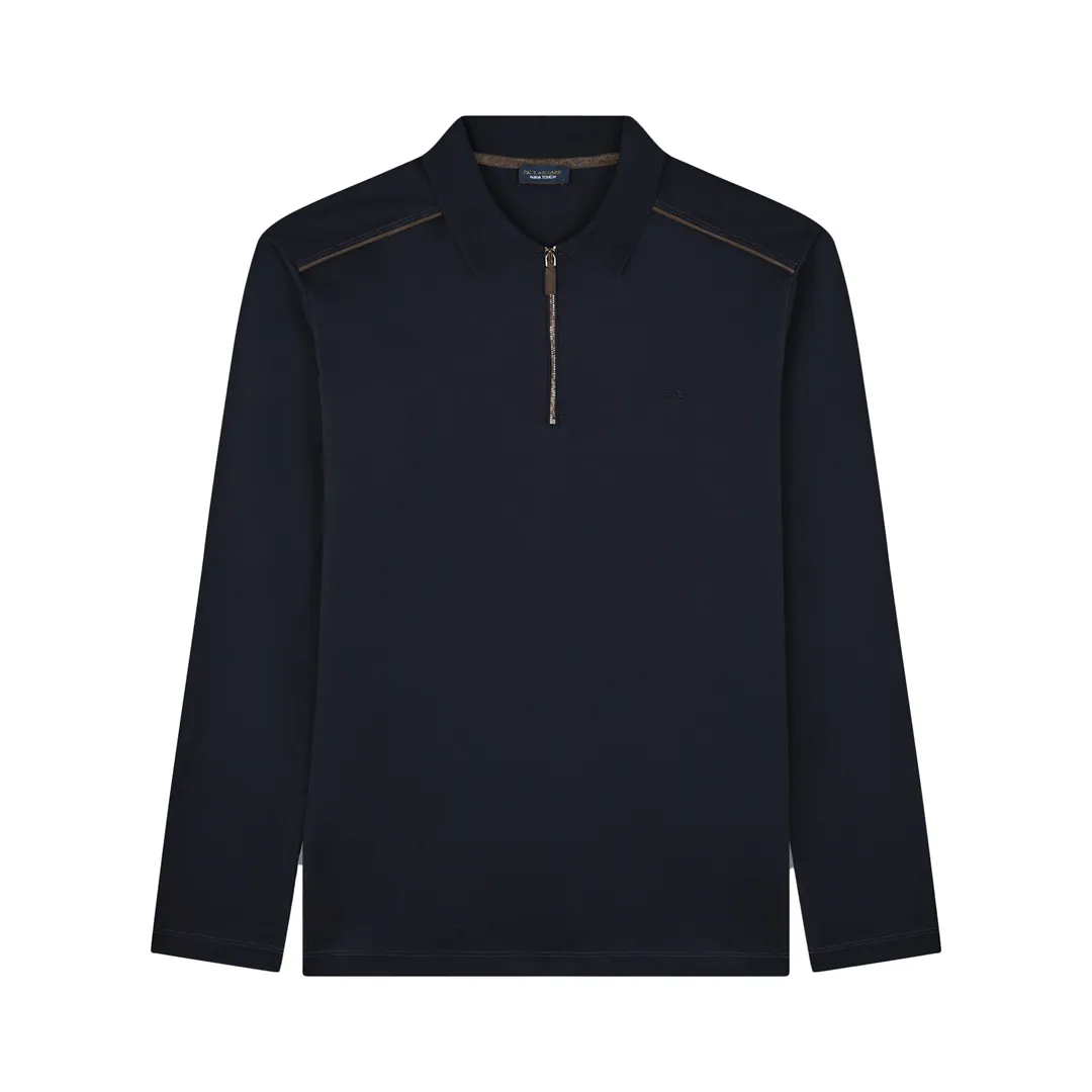 Aqua Touch cotton polo shirt with zip, Man, Blue, Size: M sold by Paul & Shark