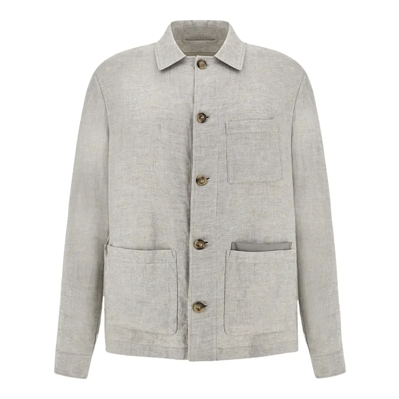 Chore overshirt in linen, Man, Griffin, Size: XS made by Paul & Shark