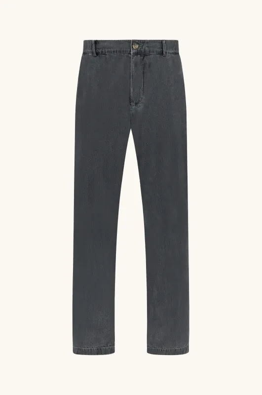 X‑Soft chino trousers in denim, Man, Medium Grey, Size: 58 made by Paul & Shark