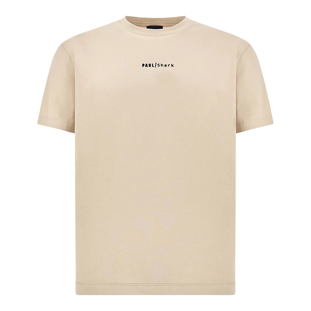 Lightweight cotton jersey T-Shirt with print, Man, Beige, Size: L sold by Paul & Shark