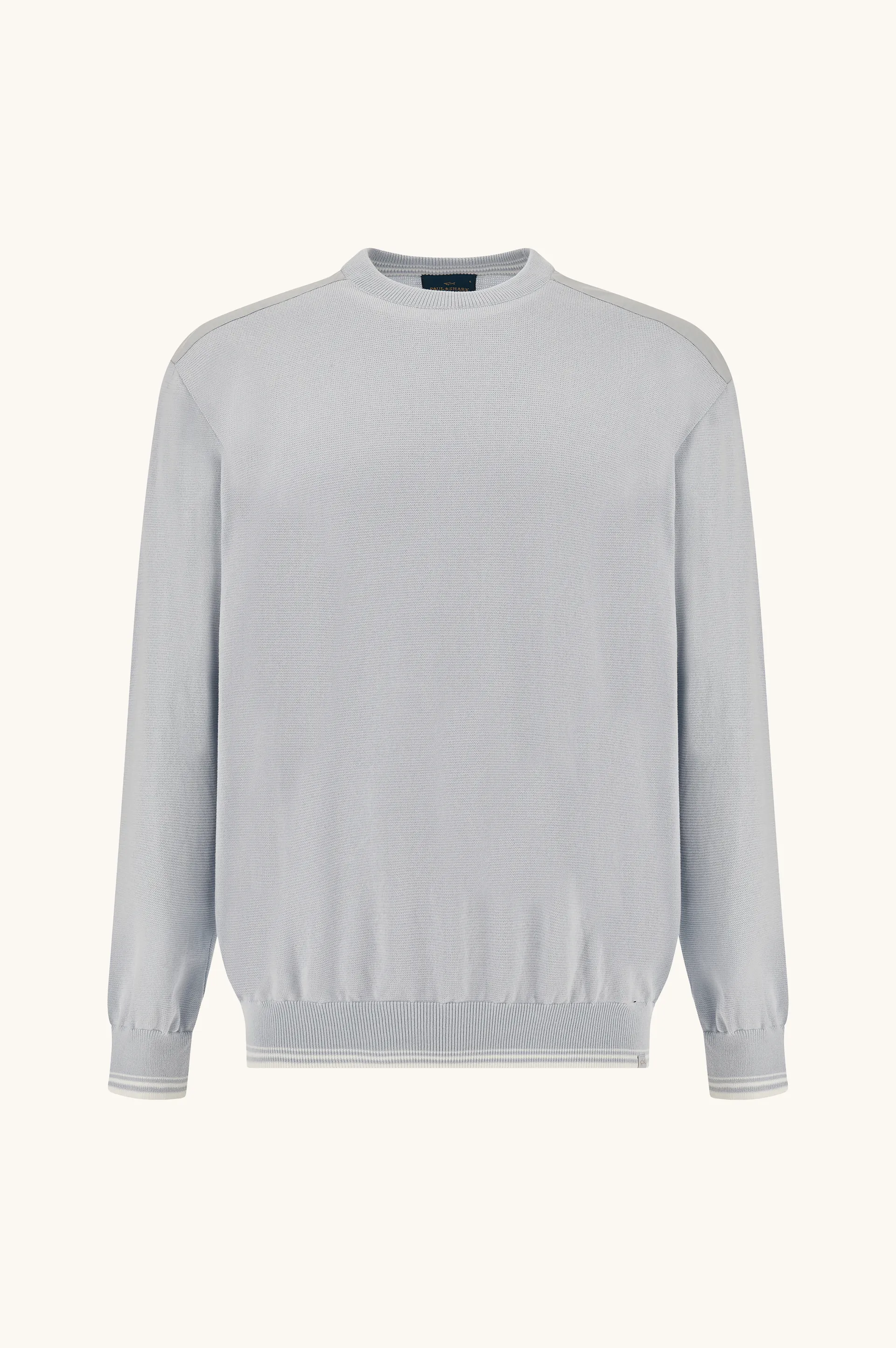 Crew‑neck sweater in Piuma cotton with technical fabric details, Man, Skyride, Size: 3XL sold by Paul & Shark
