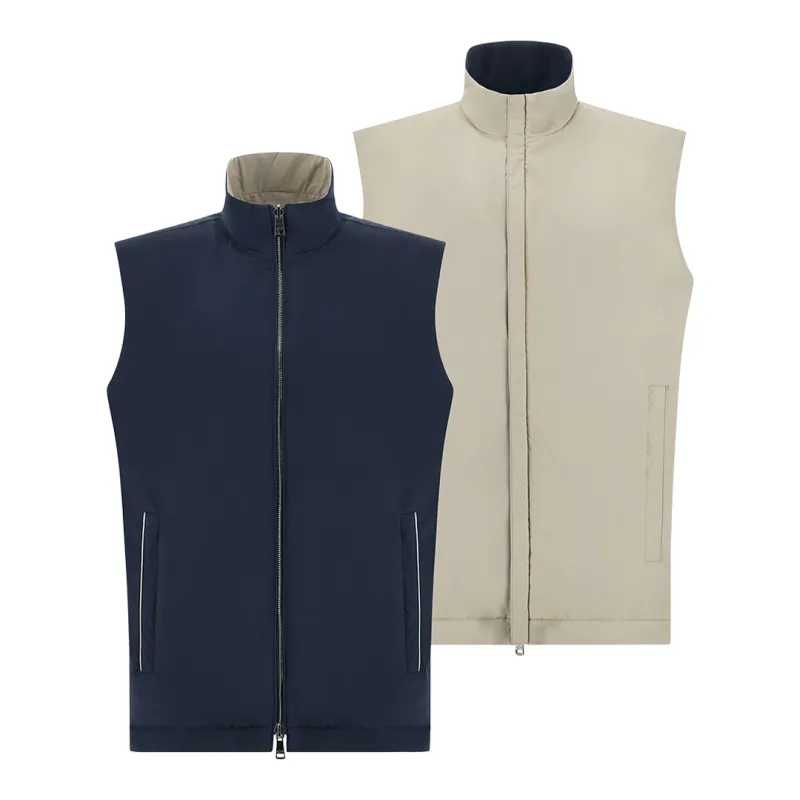 Reversible Typhoon® Platinum gilet, Man, Blue Beige, Size: S sold by Paul & Shark