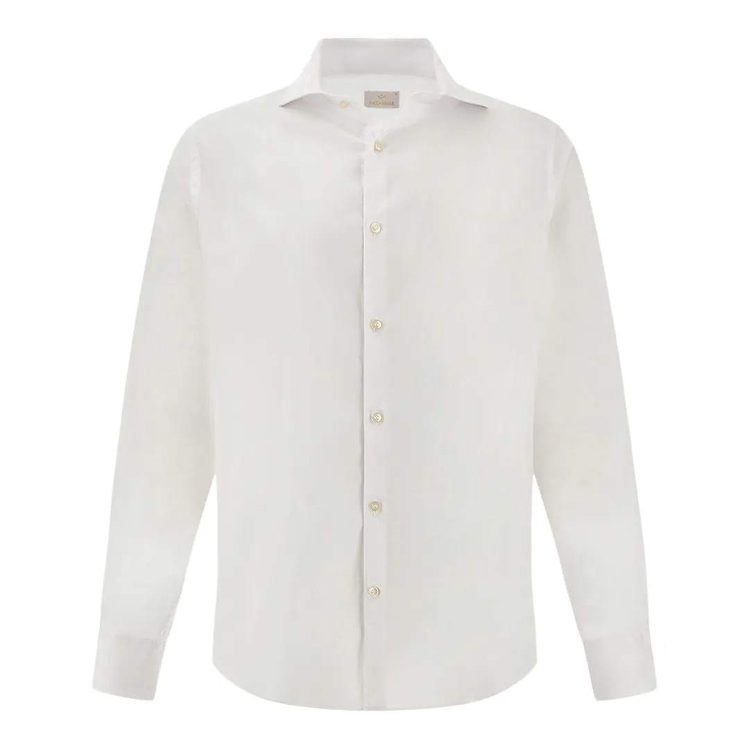 Garment‑dyed cotton voile shirt, Man, White, Size: 042 sold by Paul & Shark