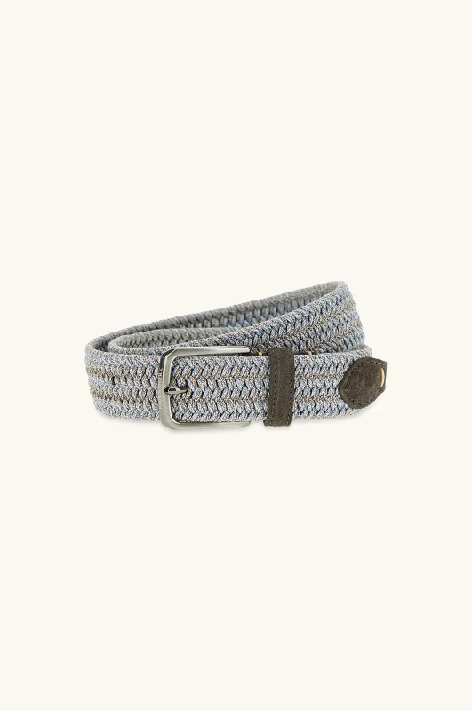 Elastic braided belt with suede finishes, Man, Forever Blue, Size: 090 sold by Paul & Shark