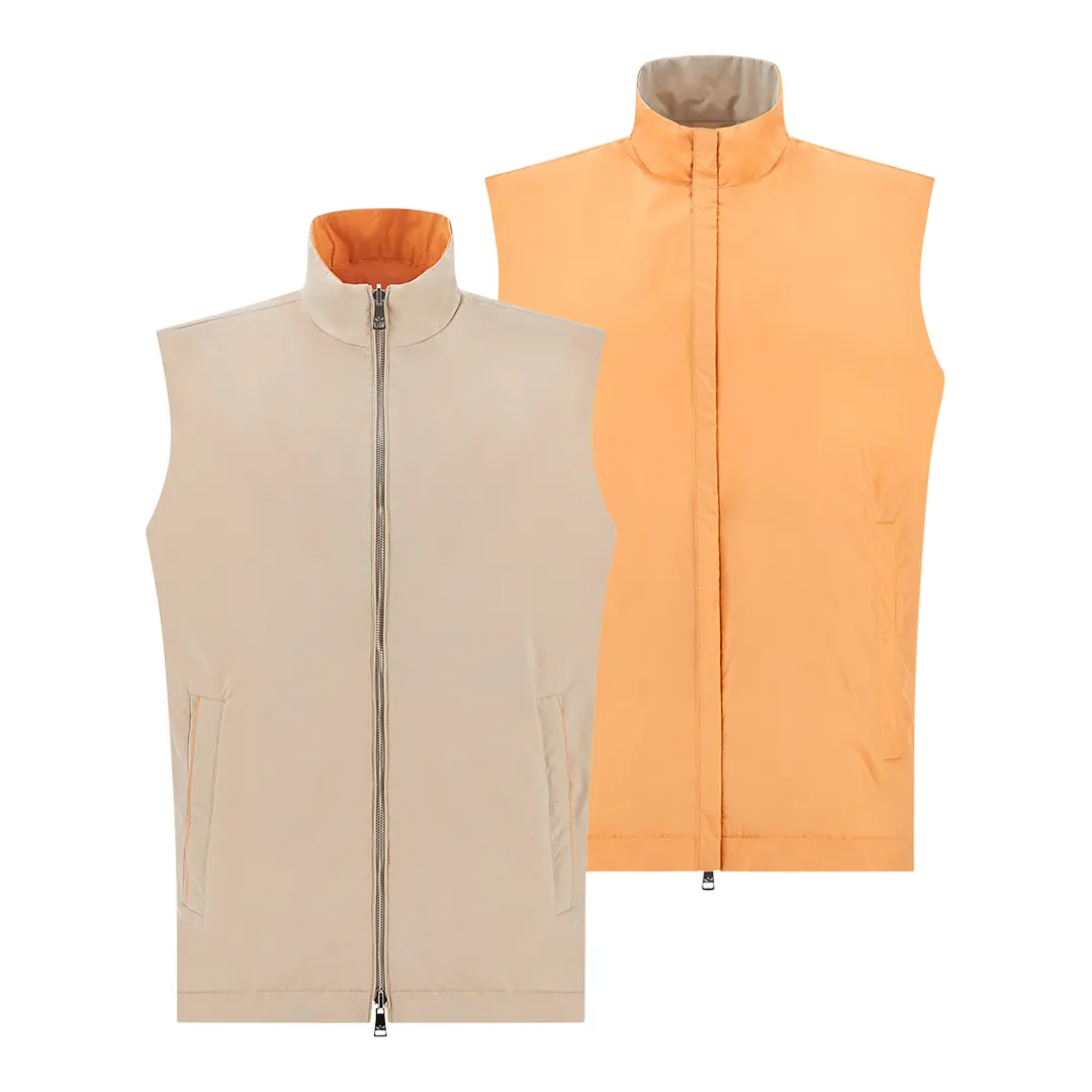 Reversible Typhoon® Platinum gilet, Man, Plaza Taupe Orange, Size: L sold by Paul & Shark