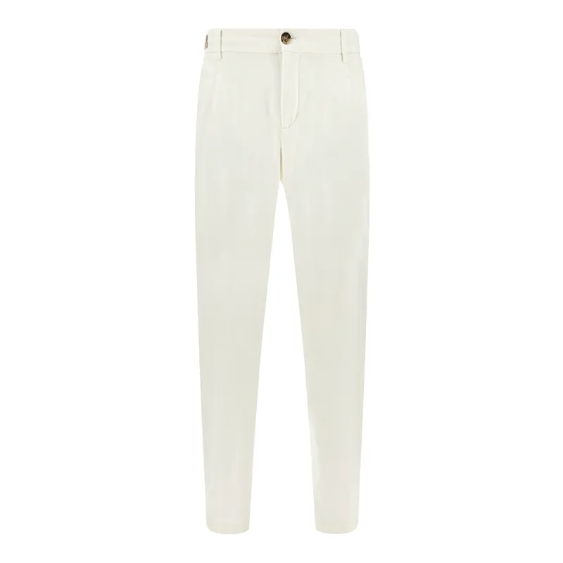 Dynamic chino trousers with pleats, Man, White, Size: 52 made by Paul & Shark
