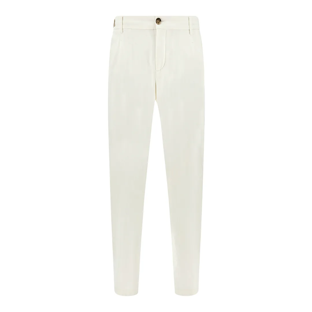 Dynamic chino trousers with pleats, Man, White, Size: 52 sold by Paul & Shark