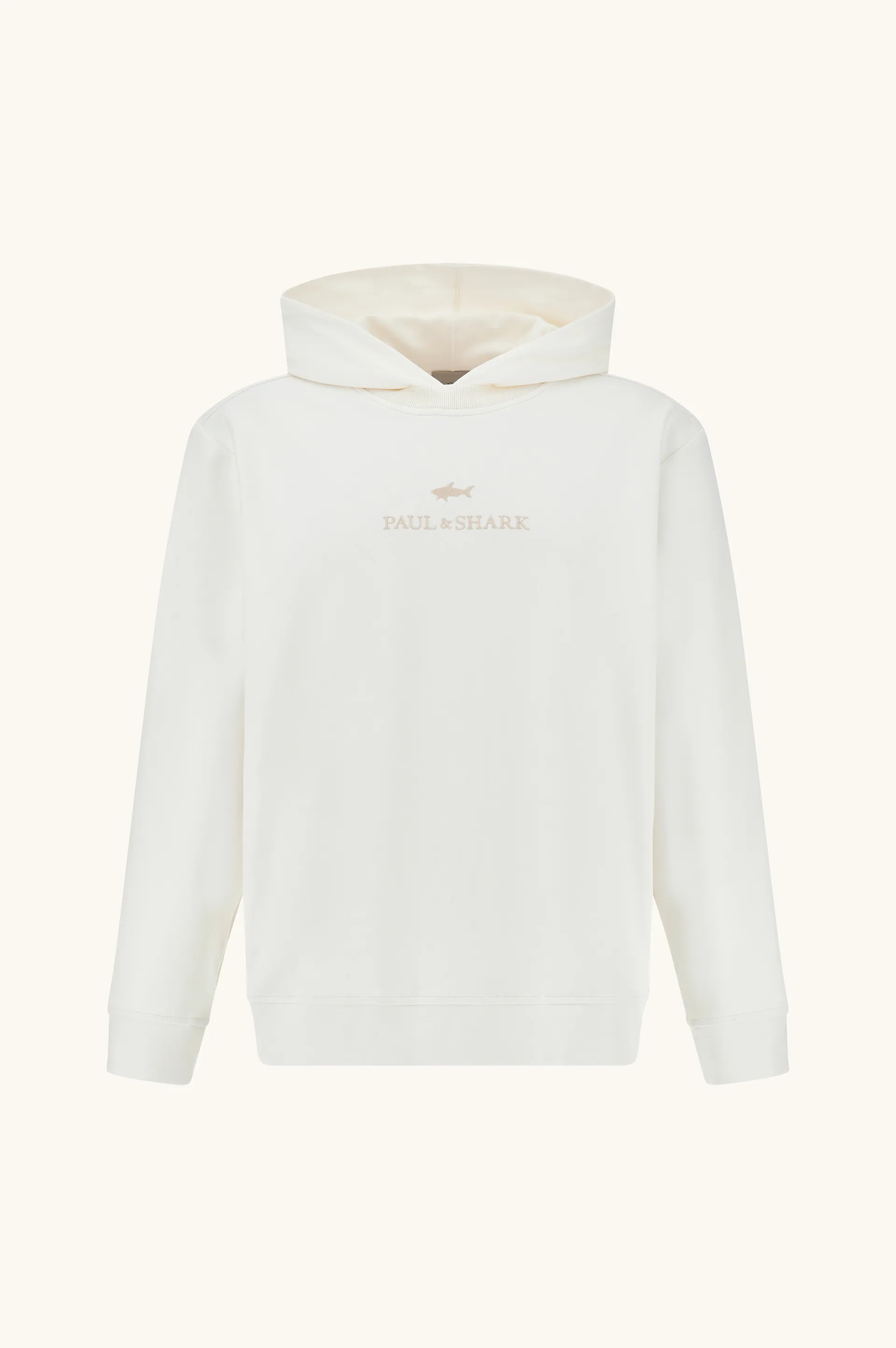 Hoodie in Active Fleece cotton, Man, Blanc De Blanc, Size: 3XL sold by Paul & Shark