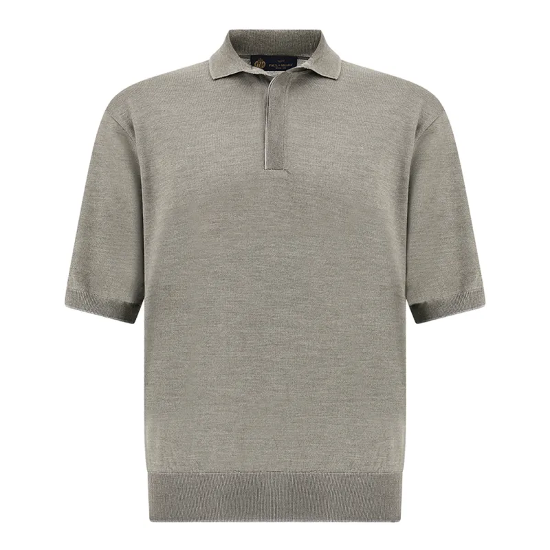 Wool and silk polo with suede details, Man, Rock Ridge, Size: L made by Paul & Shark