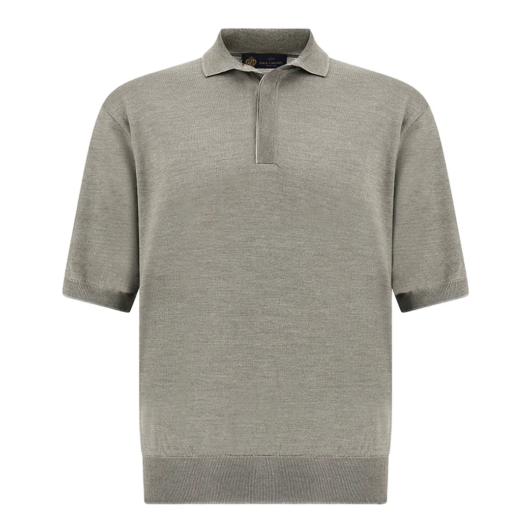 Wool and silk polo with suede details, Man, Rock Ridge, Size: L sold by Paul & Shark
