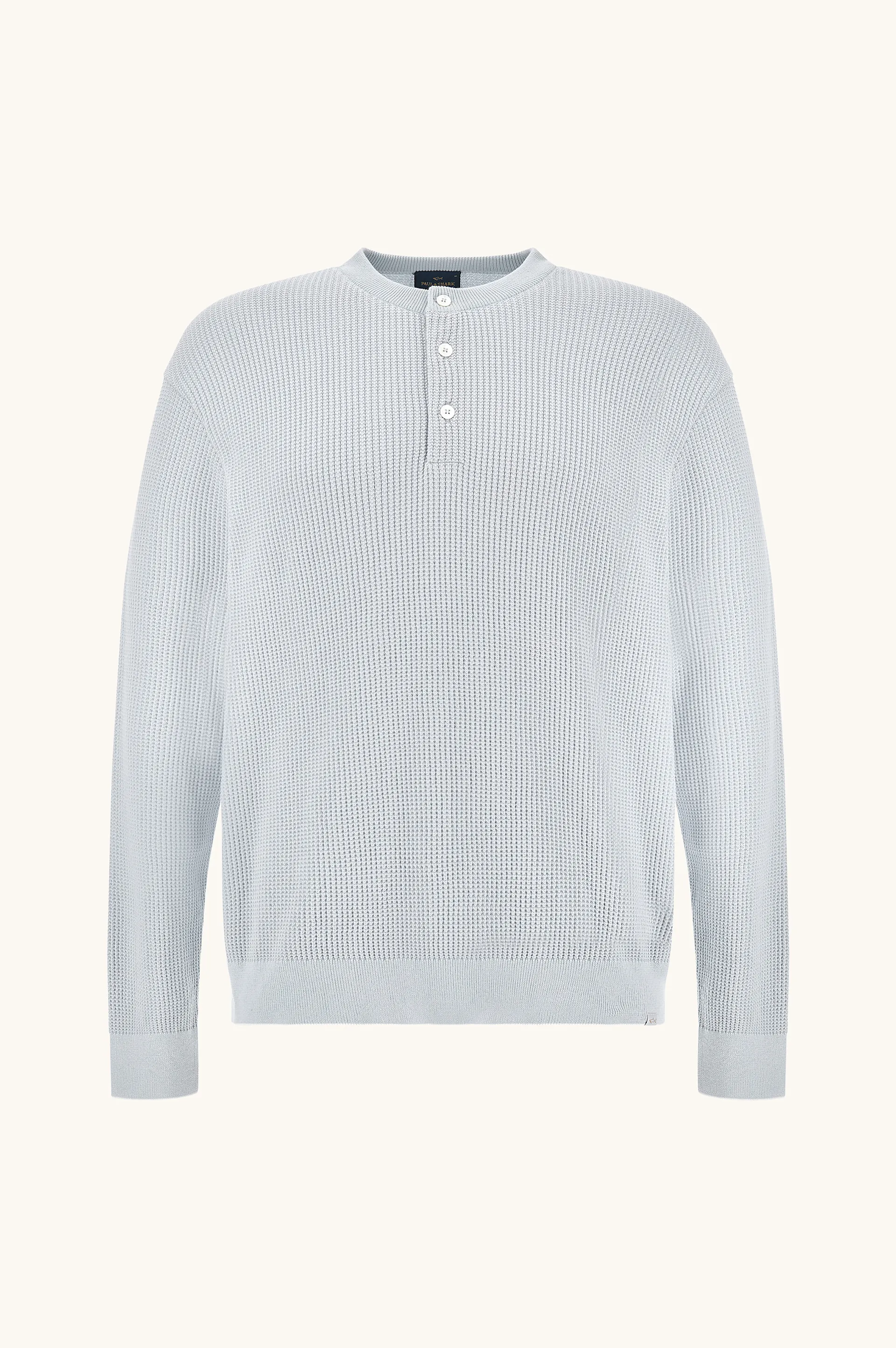 Crew‑neck sweater in Piuma cotton and microfiber, Man, Skyride, Size: XL sold by Paul & Shark