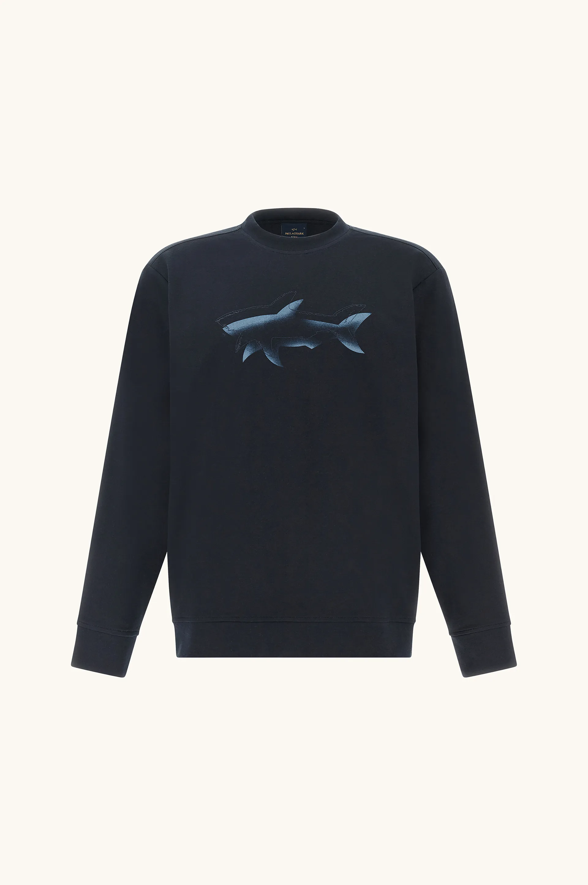 Sweatshirt in Active Fleece cotton with shark print, Man, Blue, Size: 4XL sold by Paul & Shark