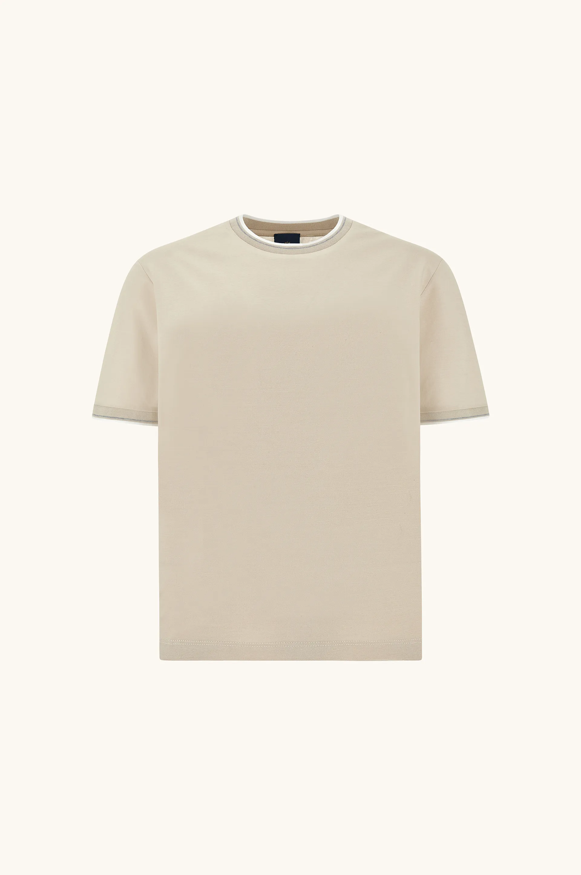 Double mercerised cotton jersey T-shirt, Man, Beige, Size: S sold by Paul & Shark